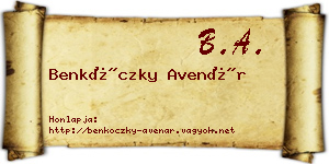 Benkóczky Avenár névjegykártya